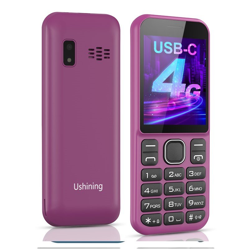USHINING Big button FM Bluetooth Bar Phone with 1400mah Big battery Long standby 2.4inch Fashion 3G 4G LTE Feature Phone